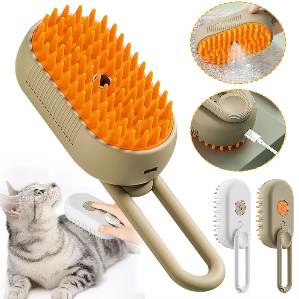 3 in 1 Pet Brush Cat Steam Brush Comb Dog Brush Electric Spray Cat Hair Brushes Massage Pet Grooming Hair Removal Combs