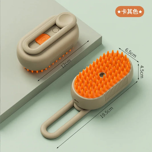Pet Electric Spray Comb for Cats and Dogs - Hair Removal and Massage Brush with One-Key Spray Function
